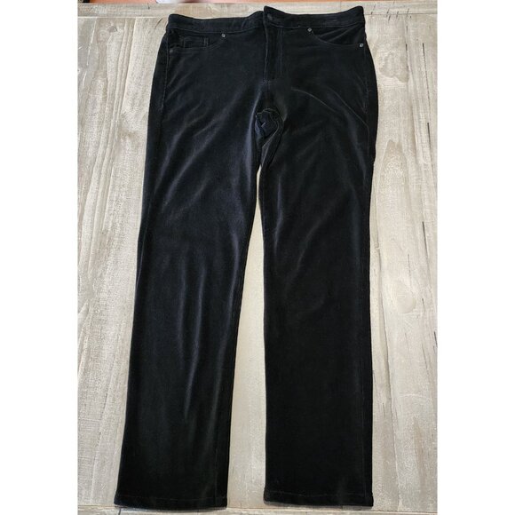 Gloria Vanderbilt Vickie Womens Black Corduroy Pants Stretchy Size 16 Average - Picture 2 of 8